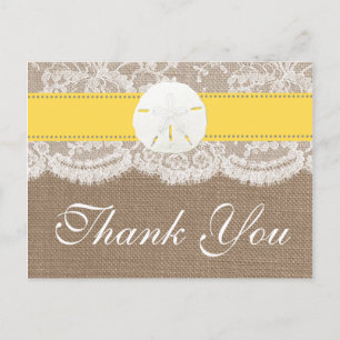 The Yellow Sand Dollar Beach Wedding Collection Postcard