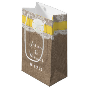 The Yellow Sand Dollar Beach Wedding Collection Small Gift Bag
