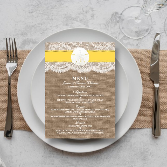 The Yellow Sand Dollar Wedding Collection Menu (Creator Uploaded)