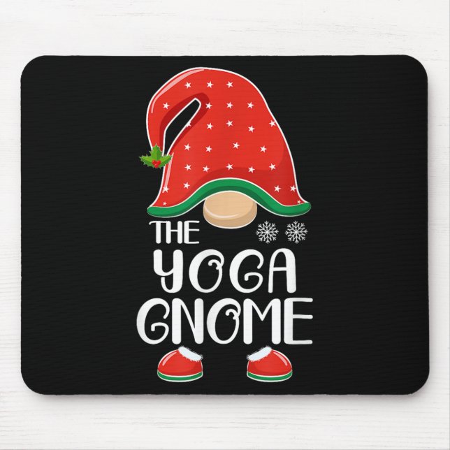 The Yoga Gnome Elf Matching Family Group Christmas Mouse Pad (Front)