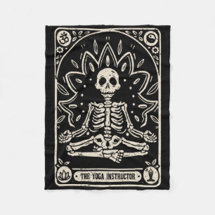 The Yoga Instructor Tarot Card Halloween Fleece Blanket