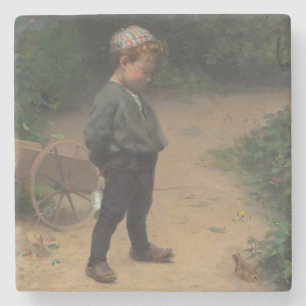 The Young Biologist (by Paul Peel) Stone Coaster