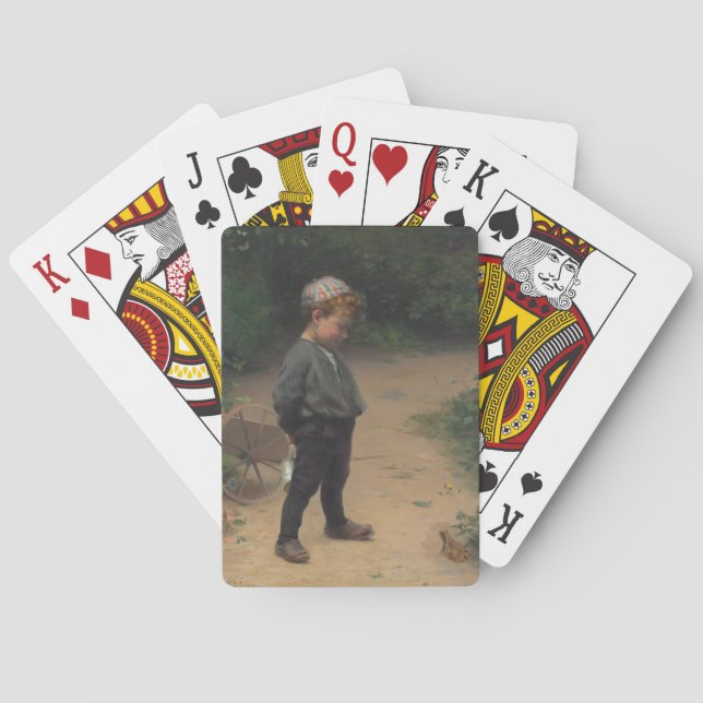 The Young Biologist With a Frog (by Paul Peel) Playing Cards (Back)