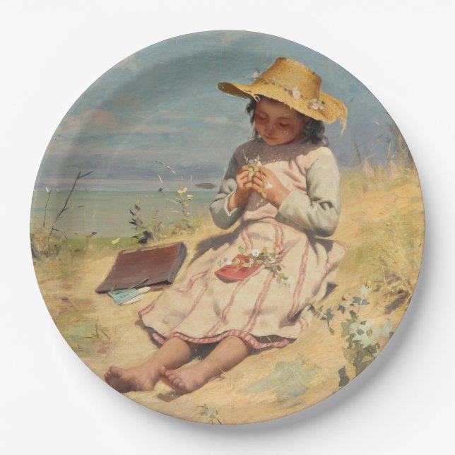 The Young Botanist (by Paul Peel) Paper Plate (Front)