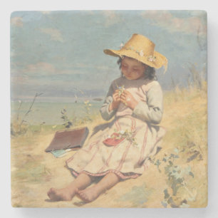 The Young Botanist (by Paul Peel) Stone Coaster