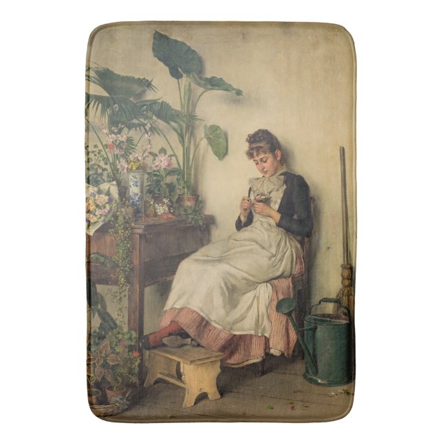 The Young Florist (by Carl Zewy) Bath Mat (Front Vertical)