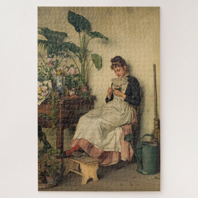 The Young Florist (by Carl Zewy) Jigsaw Puzzle (Vertical)