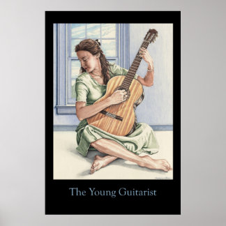 The Young Guitarist black Poster