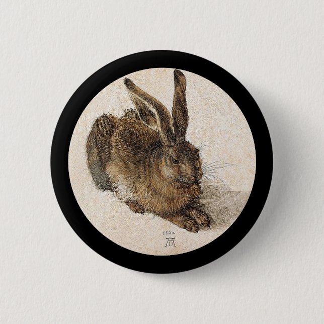 The Young Hare 6 Cm Round Badge (Front)