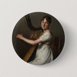 The Young Harpist 1804-1806 6 Cm Round Badge
