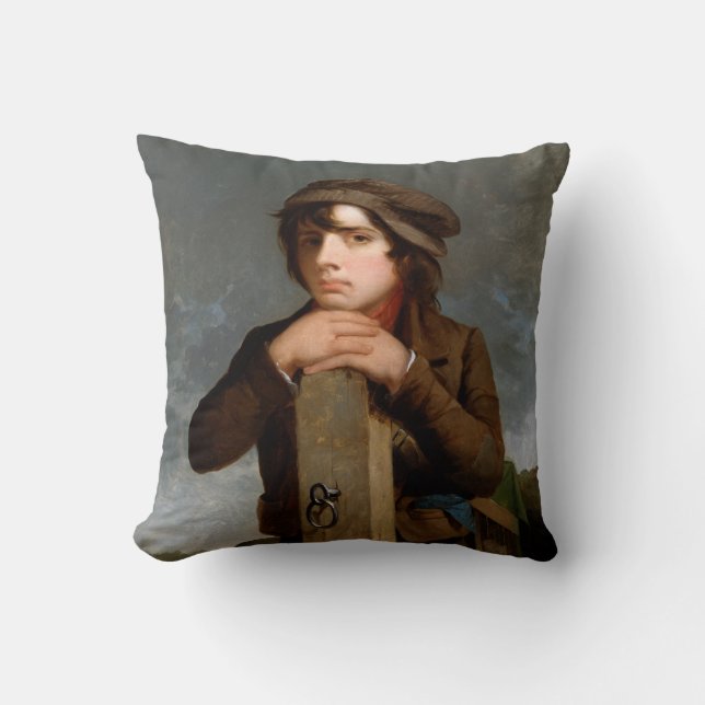 The Young Itinerant (by James Henry Beard) Cushion (Front)