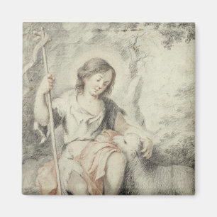 The Young John with the Lamb in a Landscape Magnet