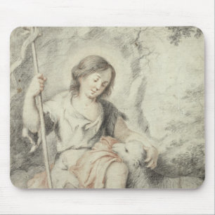 The Young John with the Lamb in a Landscape Mouse Pad