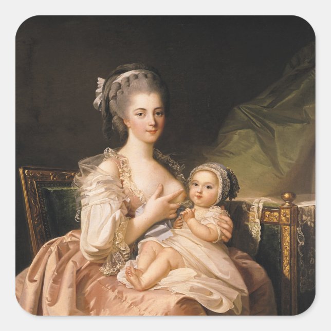 The Young Mother, c.1770-80 Square Sticker (Front)