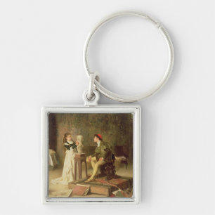 The Young Sculptress (oil on canvas) Key Ring