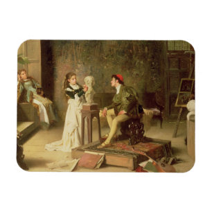 The Young Sculptress (oil on canvas) Magnet