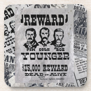 The Younger Brothers Wanted Poster Coaster