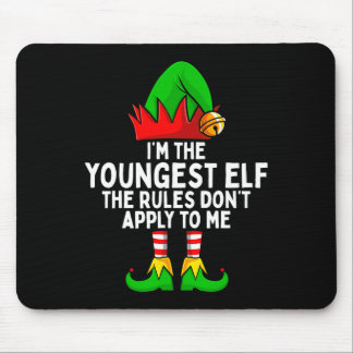 The Youngest Elf Matching Family Christmas Mouse Pad
