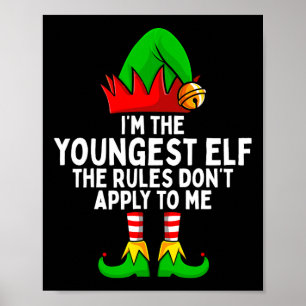 The Youngest Elf Matching Family Christmas Poster