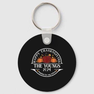 The Youngs Family Thanksgiving Thankful For My Tri Key Ring