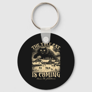 The Yule Cat Is Coming Gothic Christmas Winter Sol Key Ring