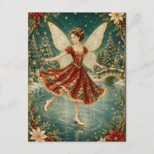 The Yuletide Ice Fairy Holiday Postcard