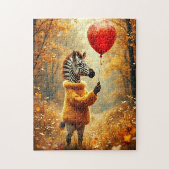 The Zebra and the red Balloon Jigsaw Puzzle (Vertical)