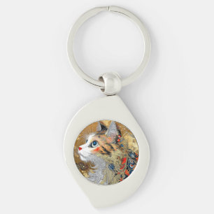 The Zen Cat Vintage Japanese Ukiyo-e Key Ring