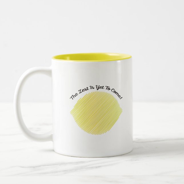 The Zest is Yet to Come Lemon Two-Tone Coffee Mug (Left)