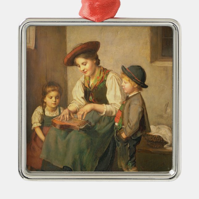 The Zither Player Metal Ornament (Front)