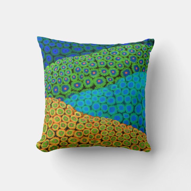 The Zoanthid Soft Coral Art Pillow (Front)