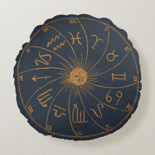 The Zodiac Wheel - Fortune Telling Round Cushion