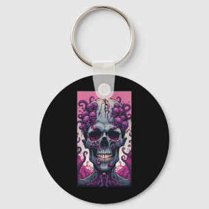 The Zombie Has Brain Covering Its Head Key Ring