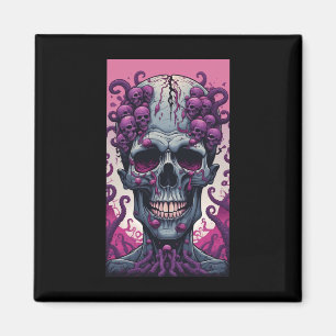 The Zombie Has Brain Covering Its Head Magnet