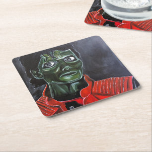 The Zombie Painting by Alfred Fox Square Paper Coaster