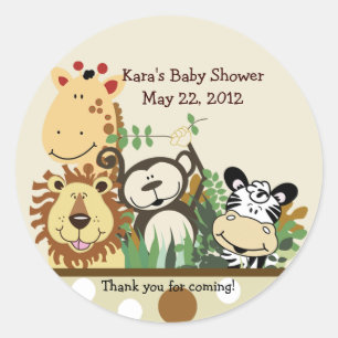The Zoo Crew Jungle Animals Favour Sticker - Tan