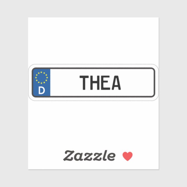 Thea German Car License Plate Sticker (Sheet)