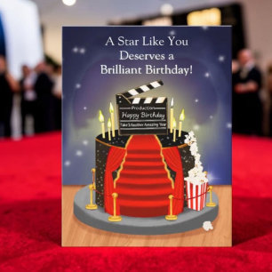 Theater Birthday Design with Spotlight Stairs  Card