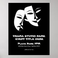 Theater Mask Comedy Tragedy Black White Event