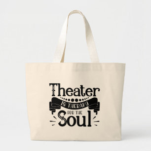 Theater Mask Musical Broadway Actor Actress Gift Large Tote Bag