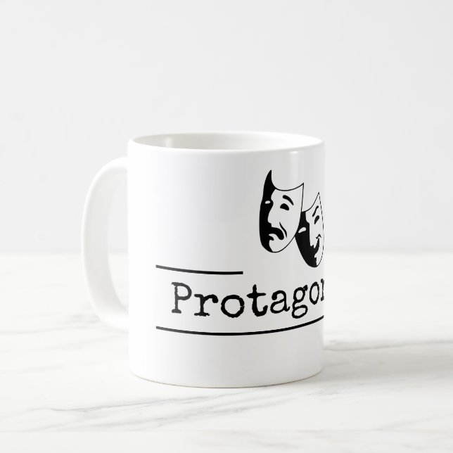 Theater Masks Drama Title [Protagonist] Coffee Mug (Front Left)