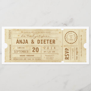 Theaterkarte Hochzeitseinladung Invitation