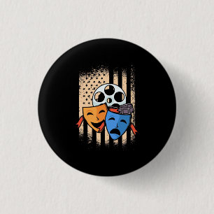 Theatre Actor America Flag 3 Cm Round Badge
