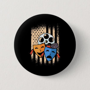 Theatre Actor America Flag 6 Cm Round Badge