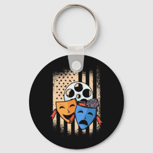 Theatre Actor America Flag Key Ring