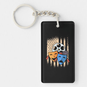 Theatre Actor America Flag Key Ring
