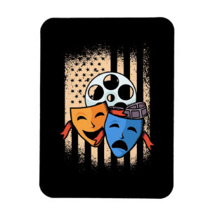 Theatre Actor America Flag Magnet