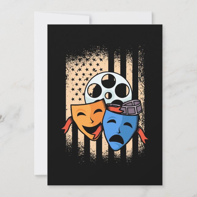 Theatre Actor America Flag Save The Date (Front)