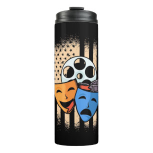 Theatre Actor America Flag Thermal Tumbler