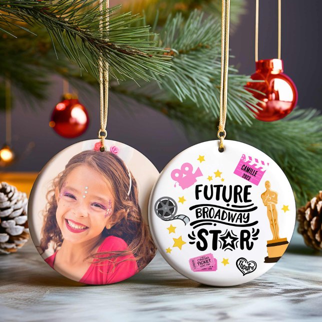 Theatre Actor Photo Christmas Ornament (Theatre Girl Photo Christmas Ornament)